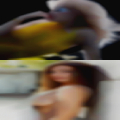 With swinging tits